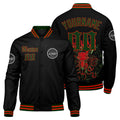 Chaqueta universitaria personalizada estilo Letterman para hombres-mujeres y jóvenes-color rojo y verde