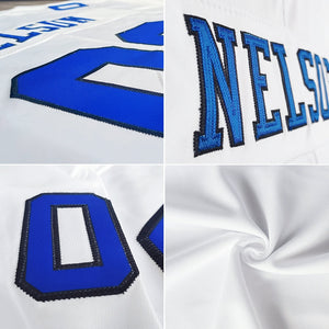 custom authentic football jersey white-black-orange mesh