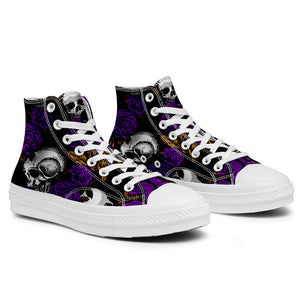 Resalta tu estilo con las zapatillas de lona de caña media Skeleton para hombre y mujer