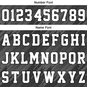 Uniforme de baloncesto gris tipo rayas personalizado con su logotipo-nombre y número impresos