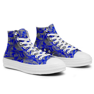 Resalta tu estilo con las zapatillas de lona de caña media Skeleton para hombre y mujer