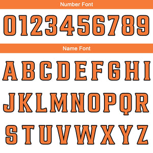 Uniforme de baloncesto personalizado blanco y naranja con tu logotipo-nombre y número impresos