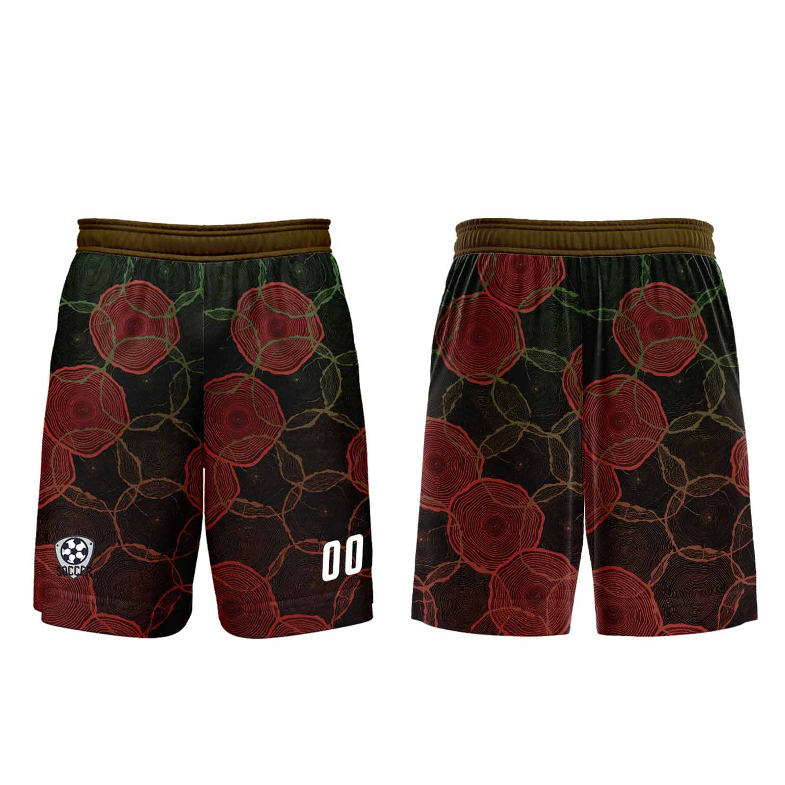 Conjunto personalizado de camiseta de uniforme negra y roja para niños y adultos