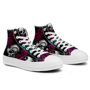 Resalta tu estilo con las zapatillas de lona de caña media Skeleton para hombre y mujer