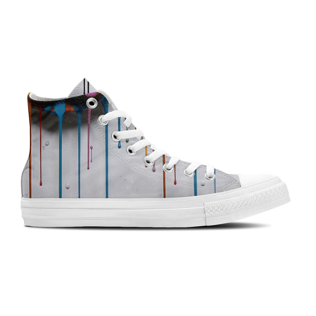 Estilo Canino Abstracto: Zapatillas de lona de media caña para hombre y mujer: Disfruta de la fusión entre arte y amigos peludos con imágenes de perros que gotean arte