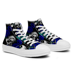 Resalta tu estilo con las zapatillas de lona de caña media Skeleton para hombre y mujer