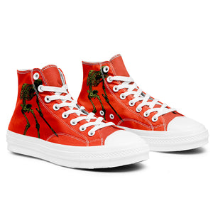 Resalta tu estilo con las zapatillas de lona de caña media Skeleton para hombre y mujer