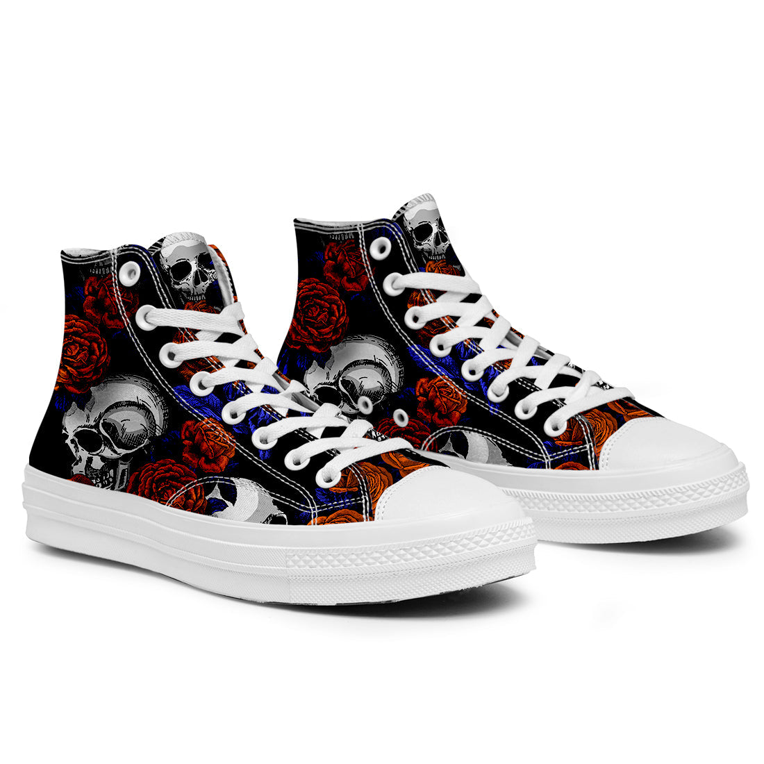 Resalta tu estilo con las zapatillas de lona de caña media Skeleton para hombre y mujer