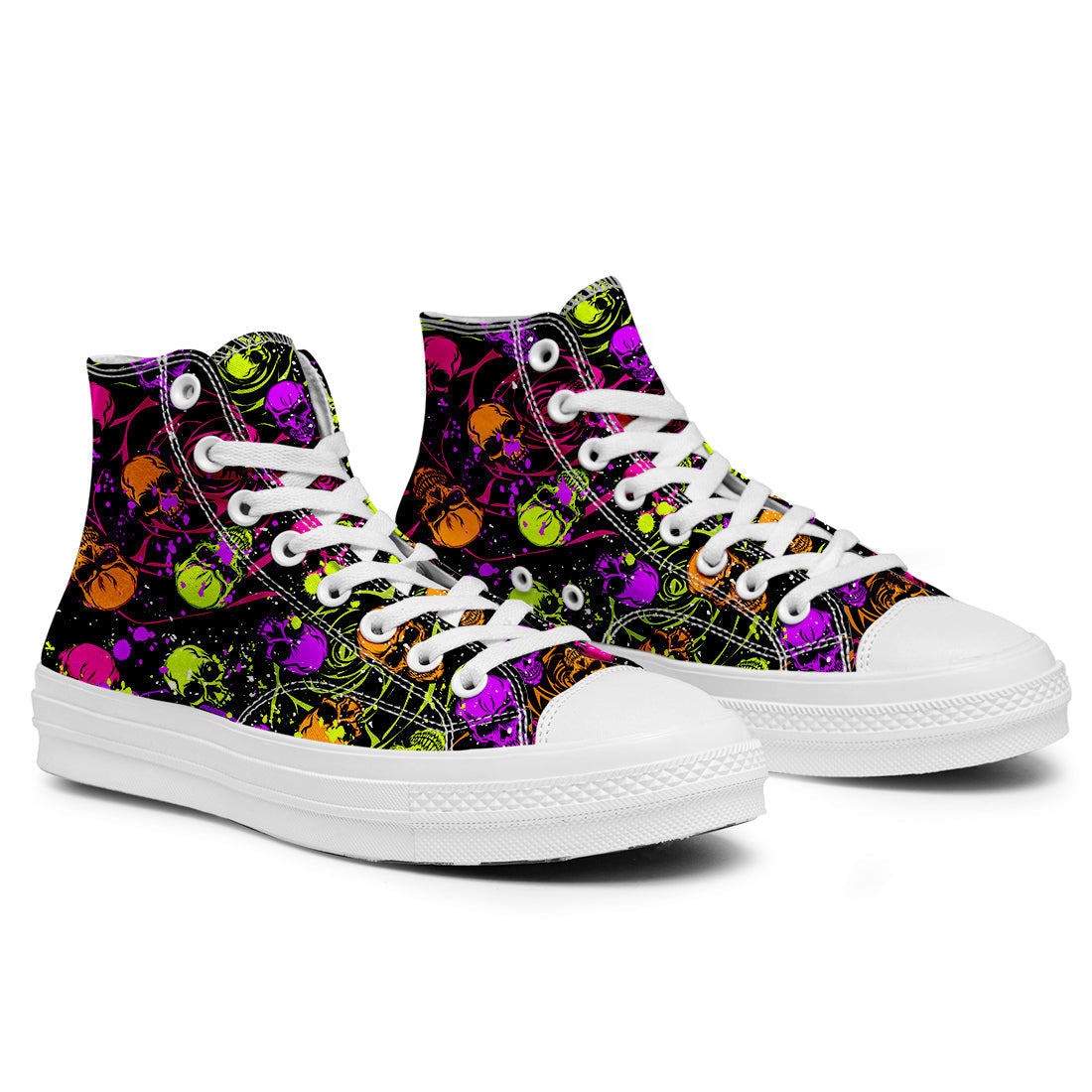 Resalta tu estilo con las zapatillas de lona de caña media Skeleton para hombre y mujer