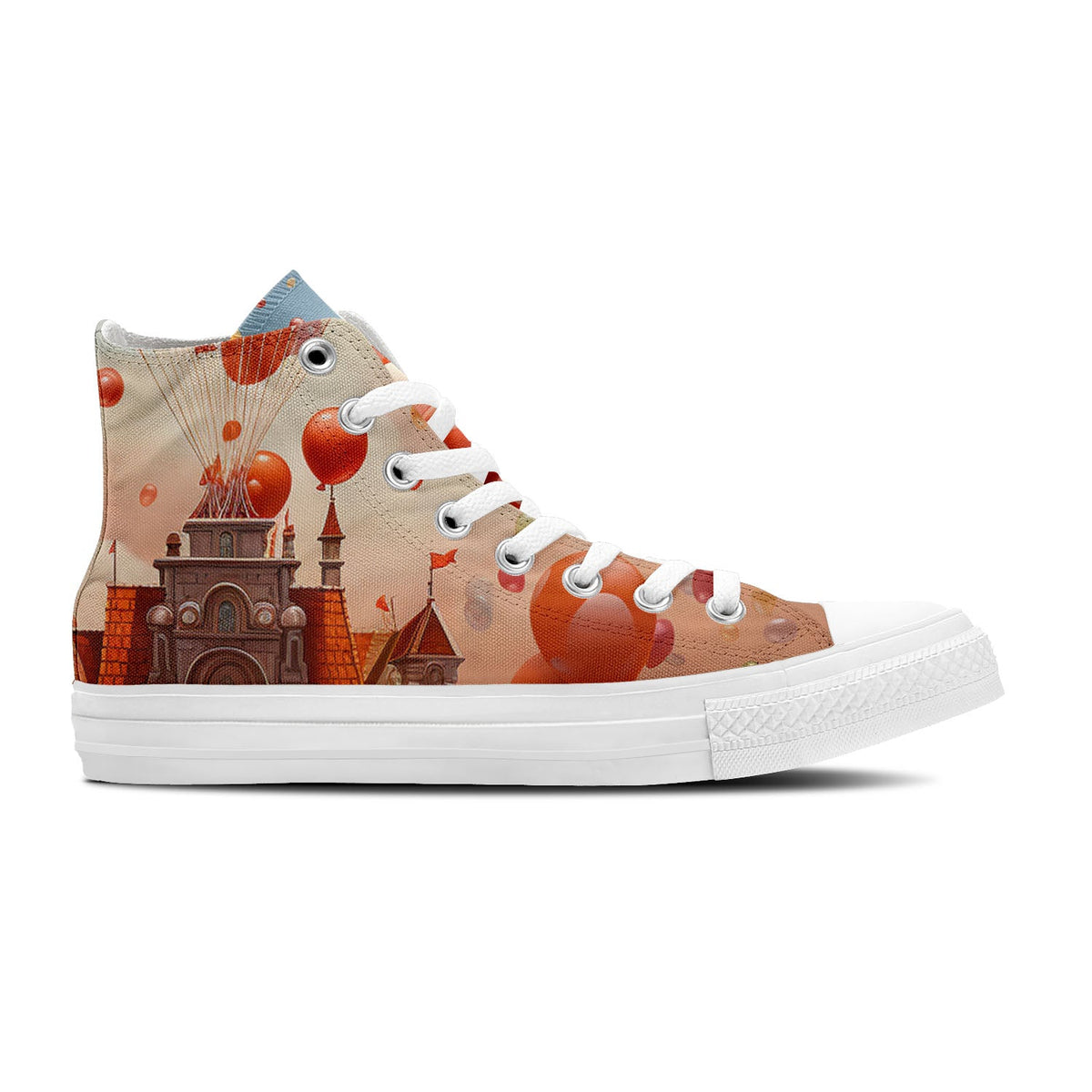 Polka Dot Soiree: Zapatillas unisex de lona de media caña: baila por los cielos con estampados de globos caprichosos para hombres y mujeres