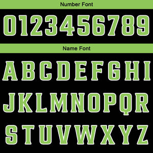 Uniforme de baloncesto personalizado en negro y verde con tu logotipo-nombre y número impresos