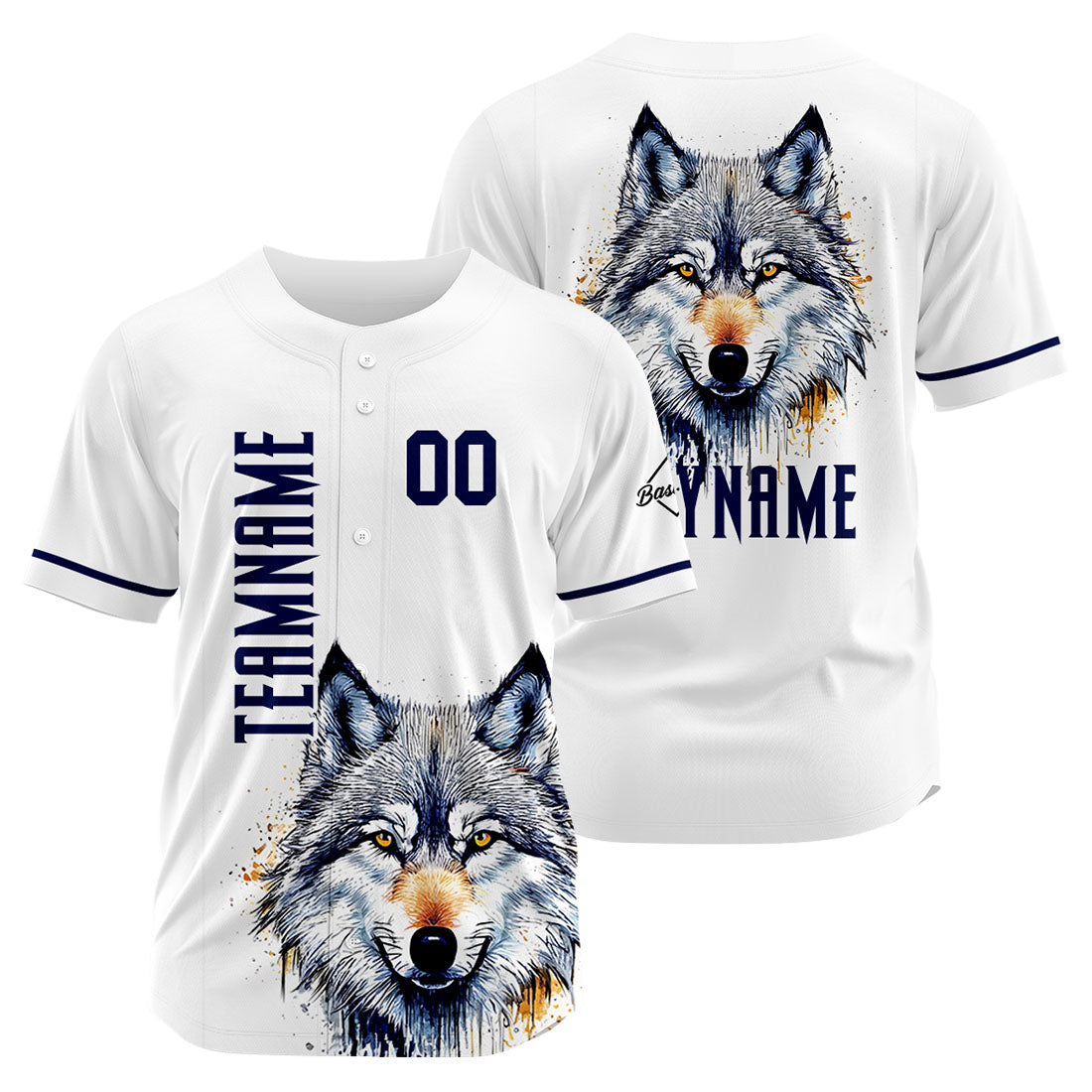Uniformes de béisbol personalizados Wolf - Blanco de alta calidad para adultos y niños & optimizados para el rendimiento