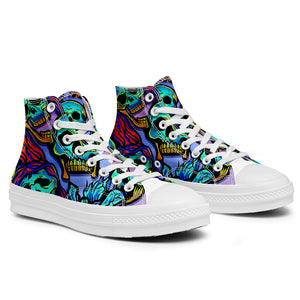 Resalta tu estilo con las zapatillas de lona de caña media Skeleton para hombre y mujer