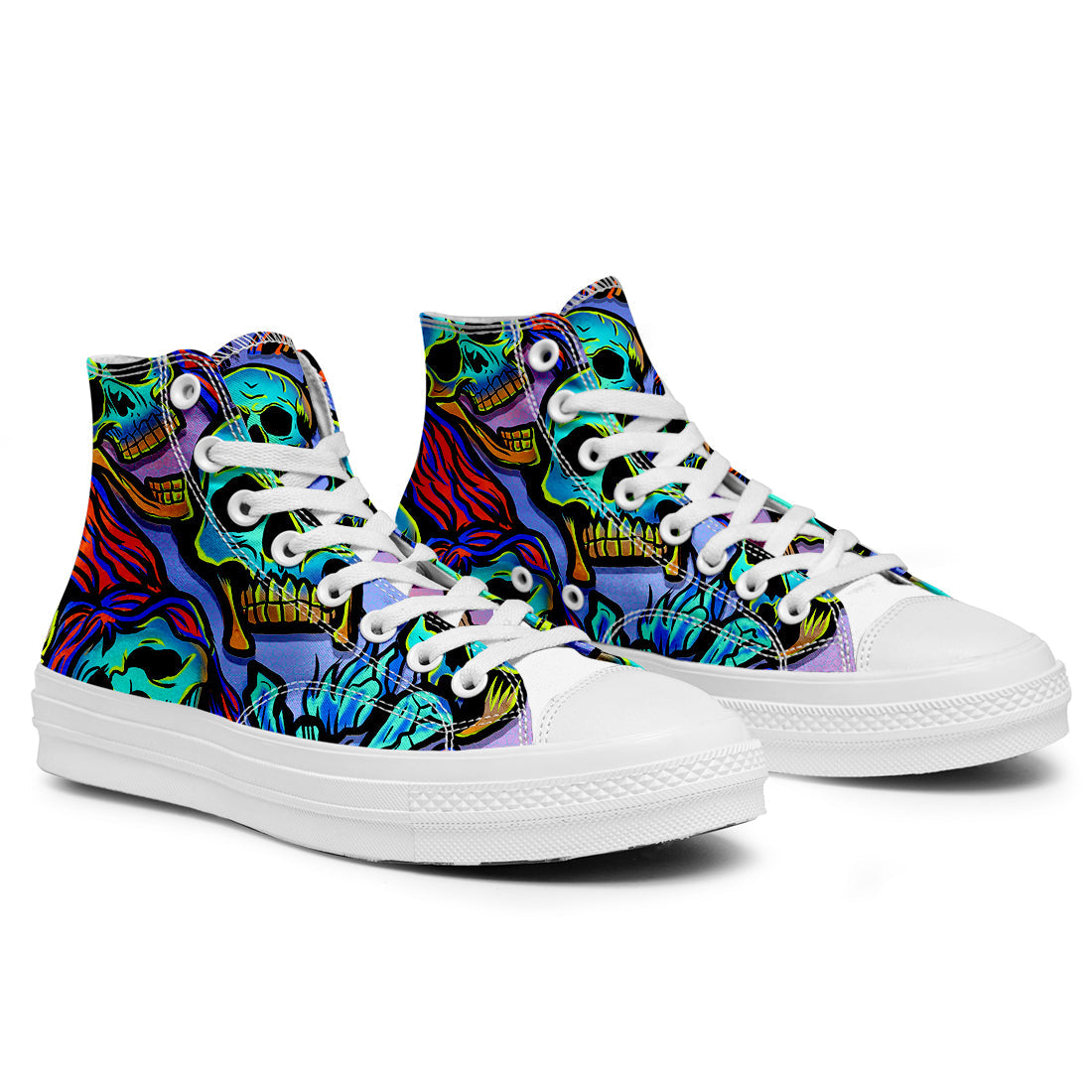 Resalta tu estilo con las zapatillas de lona de caña media Skeleton para hombre y mujer