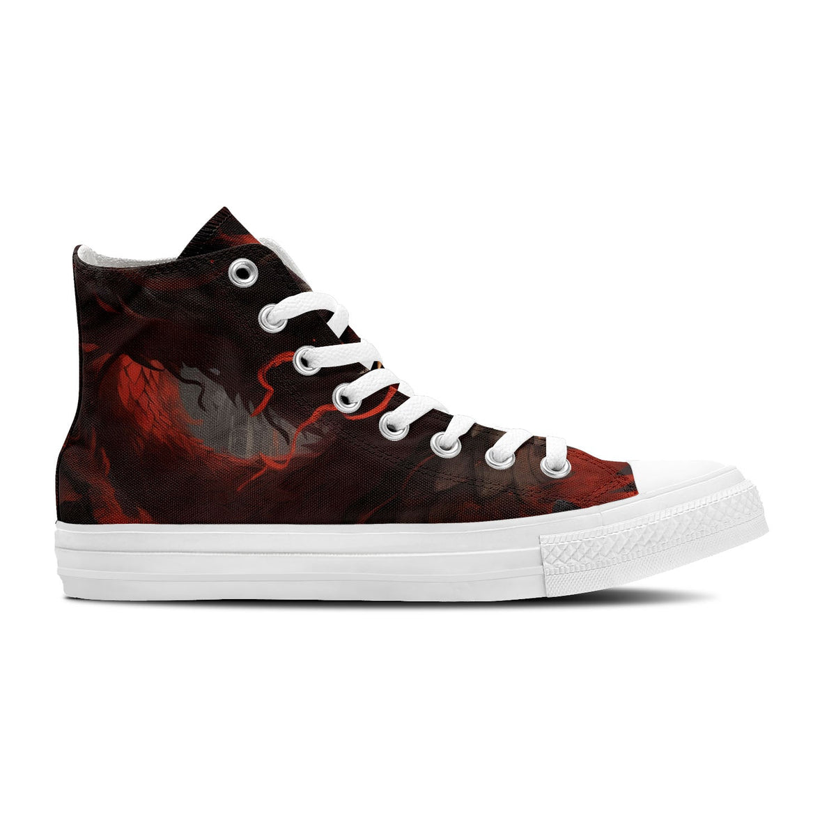 Eleva tu estilo con estas zapatillas de lona de media caña inspiradas en dragones: una declaración de moda unisex