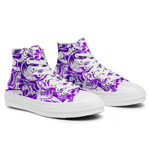 Resalta tu estilo con las zapatillas de lona de caña media Skeleton para hombre y mujer