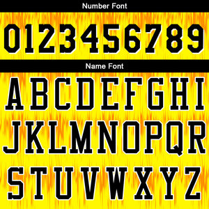 Uniforme de baloncesto personalizado Acoustic Wave amarillo con tu logotipo-nombre y número impresos