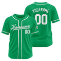 Camiseta de béisbol personalizada con diseño bordado & estilo hip hop & color verde y blanco