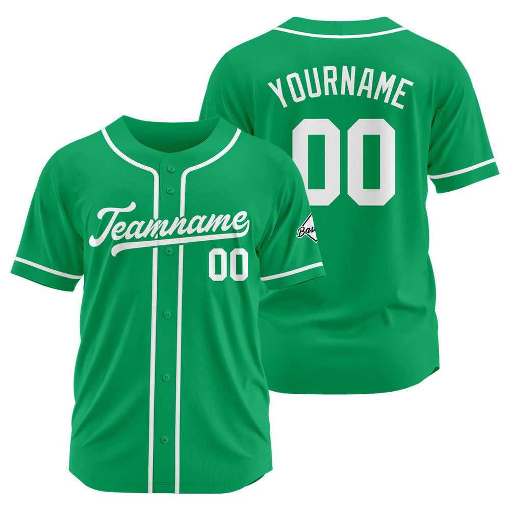 Camiseta de béisbol personalizada con diseño bordado & estilo hip hop & color verde y blanco