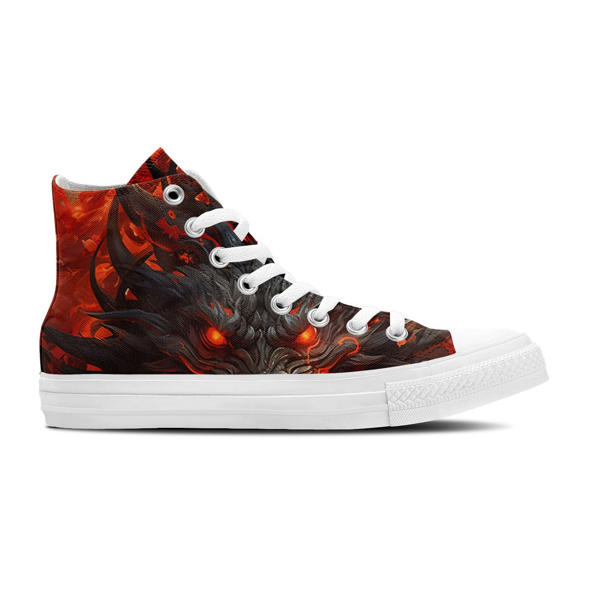 Eleva tu estilo con estas zapatillas de lona de media caña inspiradas en dragones: una declaración de moda unisex