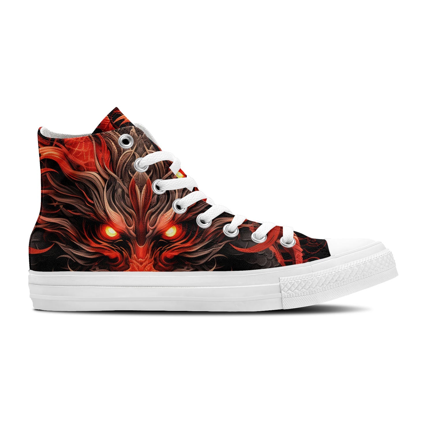 Eleva tu estilo con estas zapatillas de lona de media caña inspiradas en dragones: una declaración de moda unisex