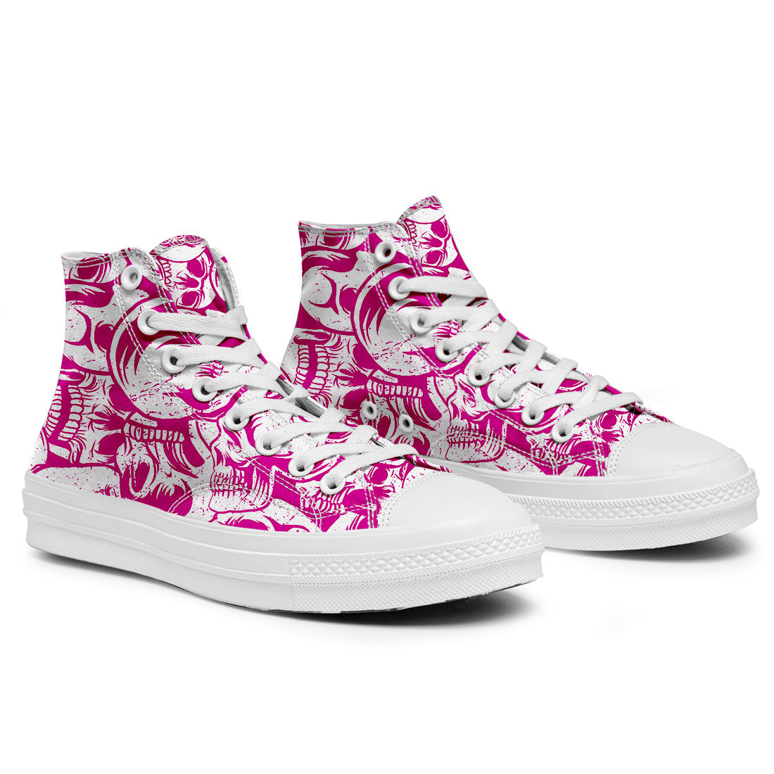 Resalta tu estilo con las zapatillas de lona de caña media Skeleton para hombre y mujer