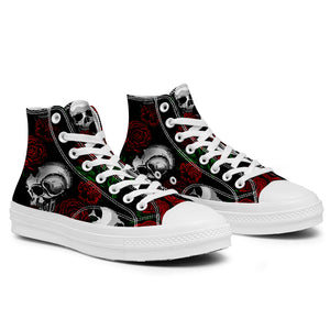 Resalta tu estilo con las zapatillas de lona de caña media Skeleton para hombre y mujer