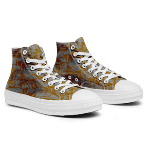 Resalta tu estilo con las zapatillas de lona de caña media Skeleton para hombre y mujer