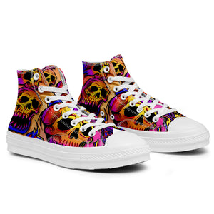 Resalta tu estilo con las zapatillas de lona de caña media Skeleton para hombre y mujer