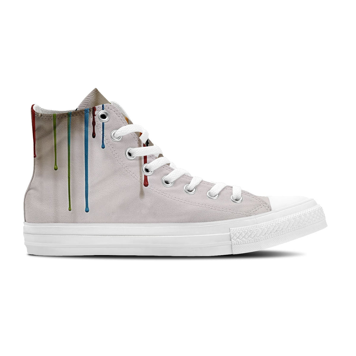 Drip Paws: Zapatillas unisex de lona de media caña: camina con elegancia y estilo con diseños de perros con efecto goteo para hombres y mujeres