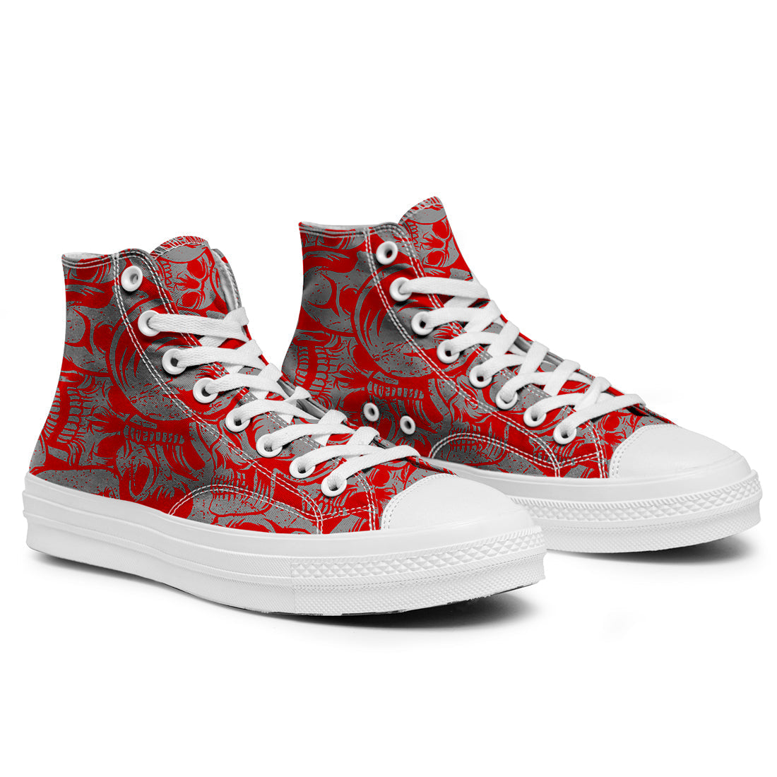 Resalta tu estilo con las zapatillas de lona de caña media Skeleton para hombre y mujer