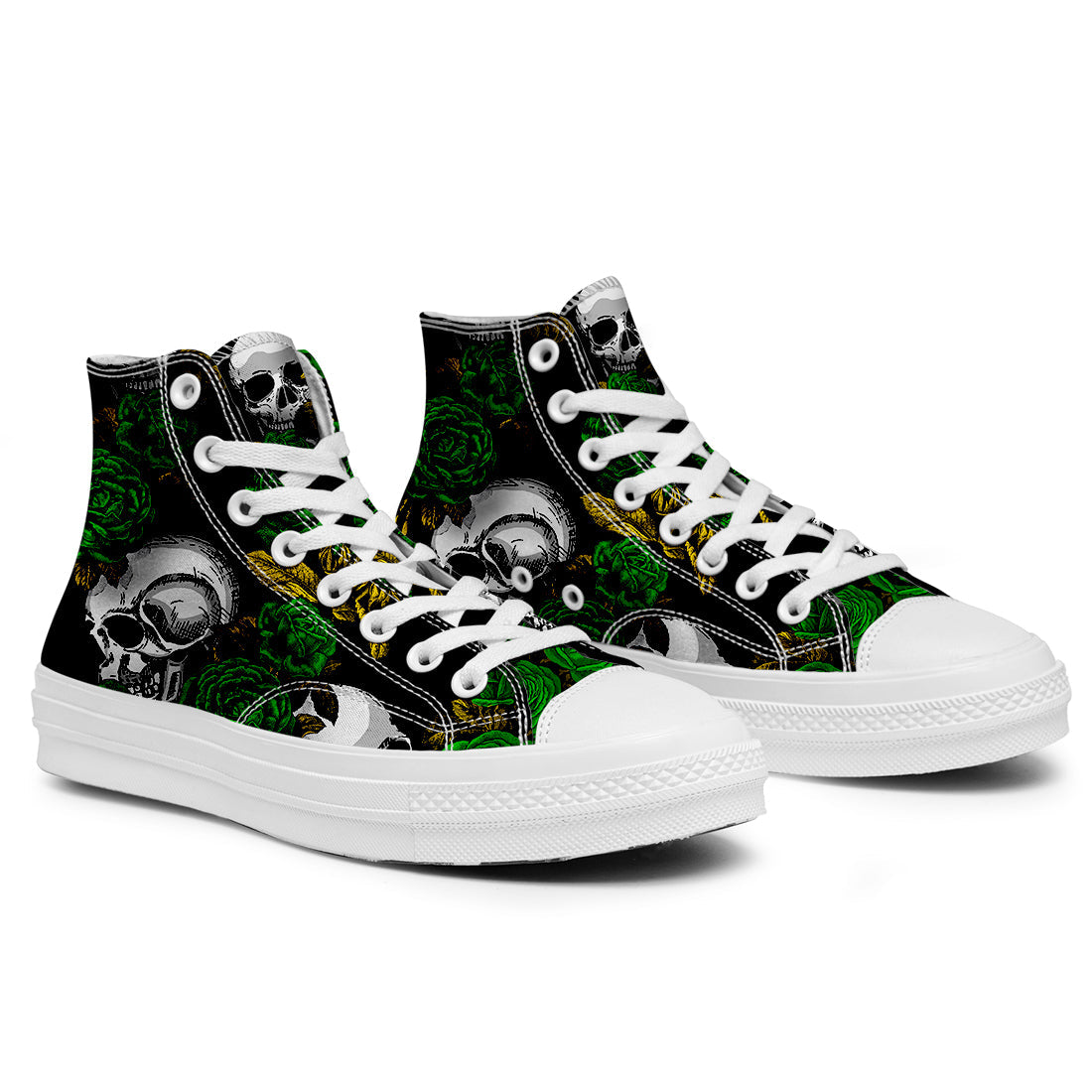 Resalta tu estilo con las zapatillas de lona de caña media Skeleton para hombre y mujer