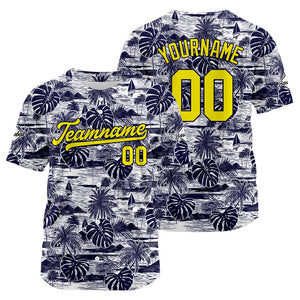 Camiseta de béisbol azul marino con dise?o personalizado estampado completo