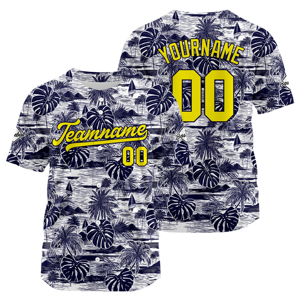 Camiseta de béisbol azul marino con dise?o personalizado estampado completo