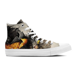 Estilo Patitas: Luce un look moderno con camisetas de manga corta con estampado de gatos para hombre y mujer