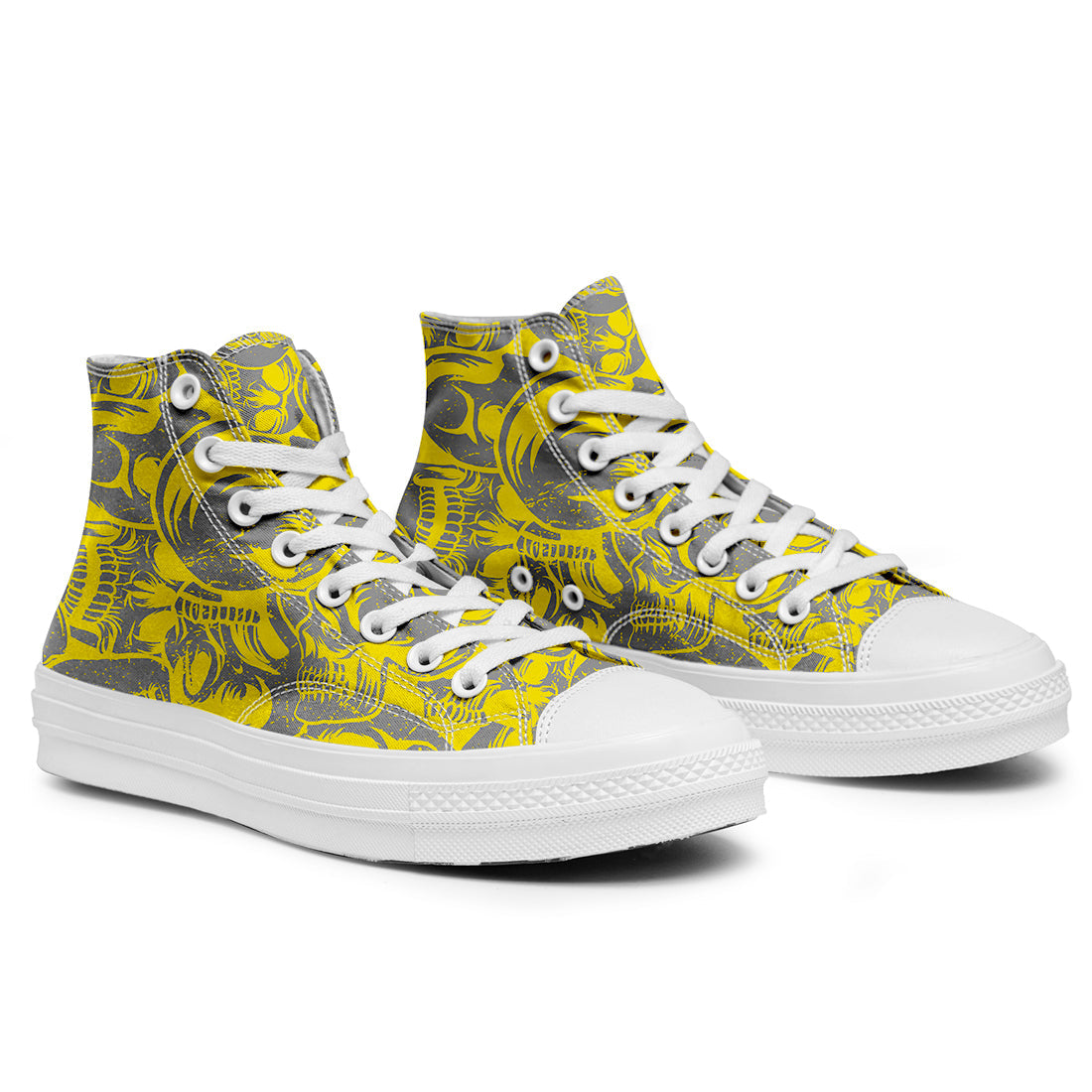 Resalta tu estilo con las zapatillas de lona de caña media Skeleton para hombre y mujer