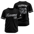 Camisetas de béisbol negras personalizadas con diseño bordado y estilo hip hop