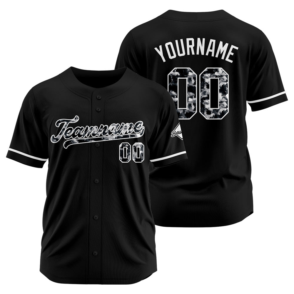 Camisetas de béisbol negras personalizadas con diseño bordado y estilo hip hop