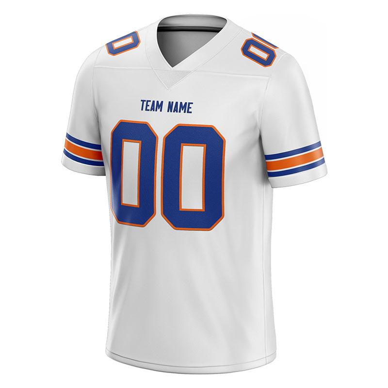 custom authentic football jersey orange-white-royal mesh