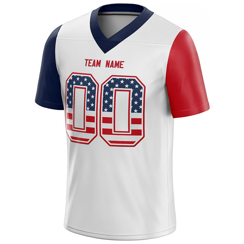 team custom authentic football jersey white-red-navy mesh size 7x