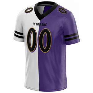 custom authentic split fashion football jersey purple-white-black mesh