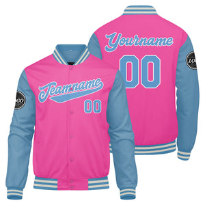 Chaqueta universitaria personalizada estilo Letterman para hombres-mujeres y jóvenes-color rosa