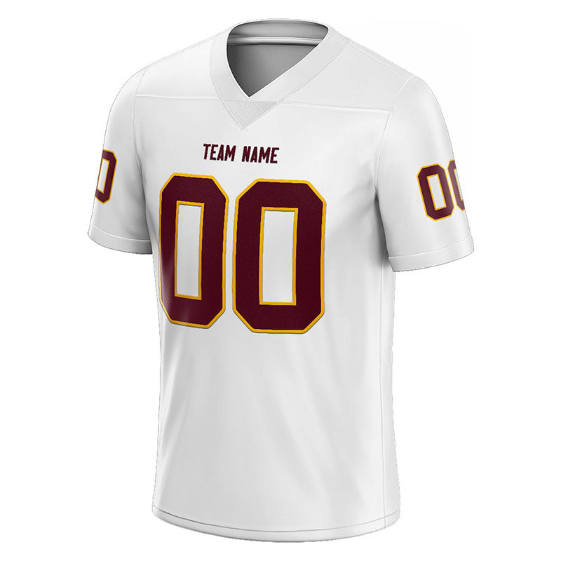 customized  authentic football jersey white- burgundy mesh