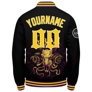Chaqueta universitaria personalizada estilo Letterman para hombres-mujeres y jóvenes-color amarillo