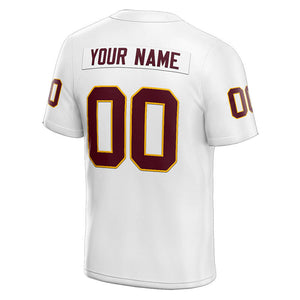 customized  authentic football jersey white- burgundy mesh