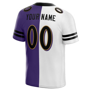 custom authentic split fashion football jersey red-white-black mesh