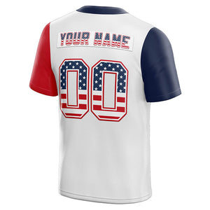 team custom authentic football jersey white-red-navy mesh size 7x
