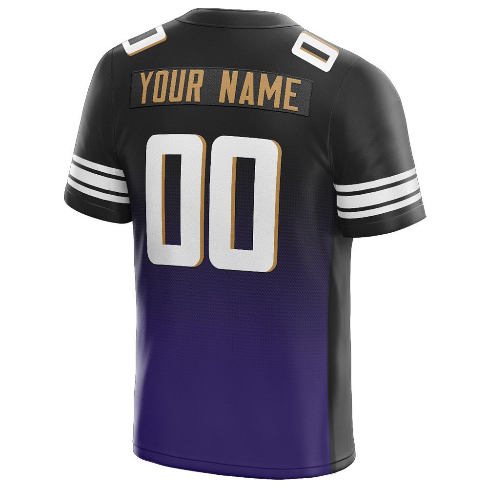 custom authentic gradient fashion football jersey white-purple-gold mesh