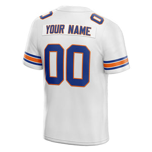 custom authentic football jersey white-royal-orange mesh