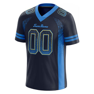custom authentic drift fashion football jersey yellow-navy mesh